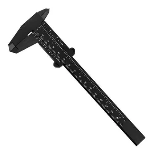 0-150mm Plastic Slide Caliper, Double Scale Vernier Caliper – Black Color
