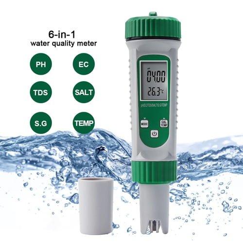 in 1 Multi-Parameter Water pH, EC, TDS, Salt, S.G and Temp. Tester pH-786